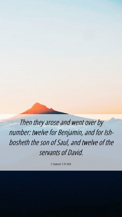 Picture 06 - 2 Samuel 2:15 ASV Mobile Phone Wallpaper - Then they arose and went over by number: twelve - Mobile Bible Verse Wallpaper