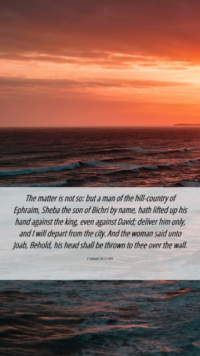 Picture 06 - 2 Samuel 20:21 ASV Mobile Phone Wallpaper - The matter is not so: but a man of the - Mobile Bible Verse Wallpaper