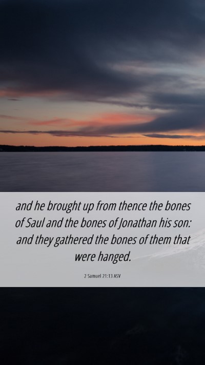 Picture 06 - 2 Samuel 21:13 ASV Mobile Phone Wallpaper - and he brought up from thence the bones of Saul - Mobile Bible Verse Wallpaper