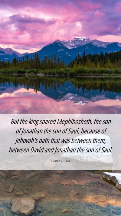 Picture 06 - 2 Samuel 21:7 ASV Mobile Phone Wallpaper - But the king spared Mephibosheth, the son of - Mobile Bible Verse Wallpaper