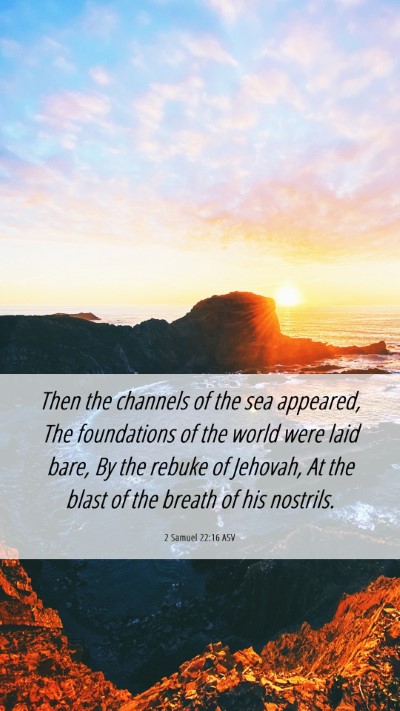 Picture 06 - 2 Samuel 22:16 ASV Mobile Phone Wallpaper - Then the channels of the sea appeared, The - Mobile Bible Verse Wallpaper