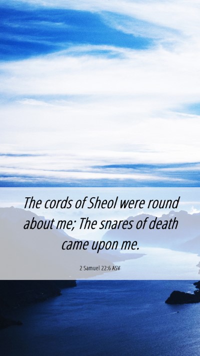 Picture 06 - 2 Samuel 22:6 ASV Mobile Phone Wallpaper - The cords of Sheol were round about me; The - Mobile Bible Verse Wallpaper