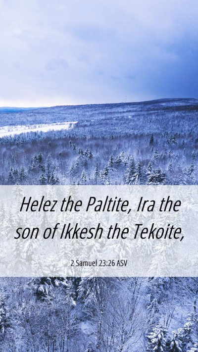 Picture 06 - 2 Samuel 23:26 ASV Mobile Phone Wallpaper - Helez the Paltite, Ira the son of Ikkesh the - Mobile Bible Verse Wallpaper