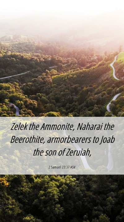 Picture 06 - 2 Samuel 23:37 ASV Mobile Phone Wallpaper - Zelek the Ammonite, Naharai the Beerothite, - Mobile Bible Verse Wallpaper