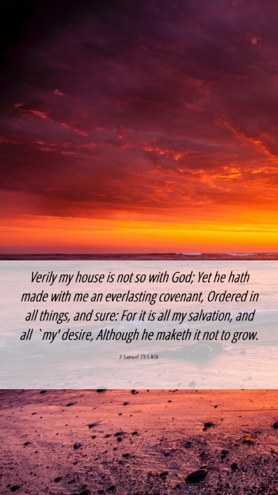 Picture 06 - 2 Samuel 23:5 ASV Mobile Phone Wallpaper - Verily my house is not so with God; Yet he hath - Mobile Bible Verse Wallpaper