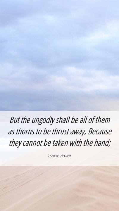Picture 06 - 2 Samuel 23:6 ASV Mobile Phone Wallpaper - But the ungodly shall be all of them as thorns to - Mobile Bible Verse Wallpaper