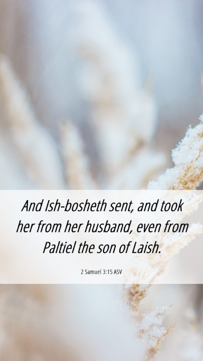 Picture 06 - 2 Samuel 3:15 ASV Mobile Phone Wallpaper - And Ish-bosheth sent, and took her from her - Mobile Bible Verse Wallpaper