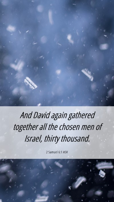 Picture 06 - 2 Samuel 6:1 ASV Mobile Phone Wallpaper - And David again gathered together all the chosen - Mobile Bible Verse Wallpaper