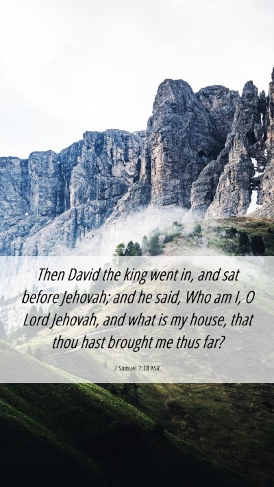 Picture 06 - 2 Samuel 7:18 ASV Mobile Phone Wallpaper - Then David the king went in, and sat before - Mobile Bible Verse Wallpaper