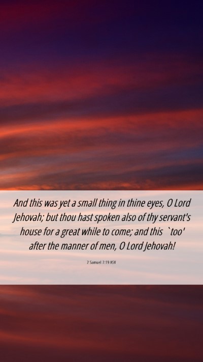 Picture 06 - 2 Samuel 7:19 ASV Mobile Phone Wallpaper - And this was yet a small thing in thine eyes, O - Mobile Bible Verse Wallpaper