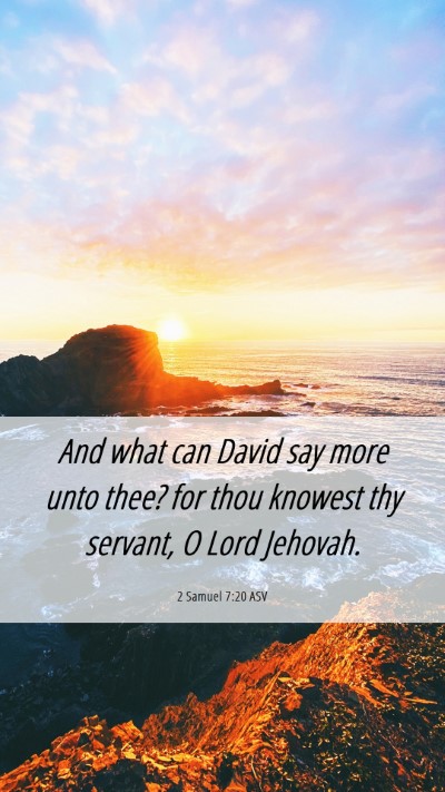 Picture 06 - 2 Samuel 7:20 ASV Mobile Phone Wallpaper - And what can David say more unto thee? for thou - Mobile Bible Verse Wallpaper