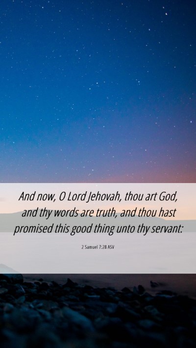 Picture 06 - 2 Samuel 7:28 ASV Mobile Phone Wallpaper - And now, O Lord Jehovah, thou art God, and thy - Mobile Bible Verse Wallpaper