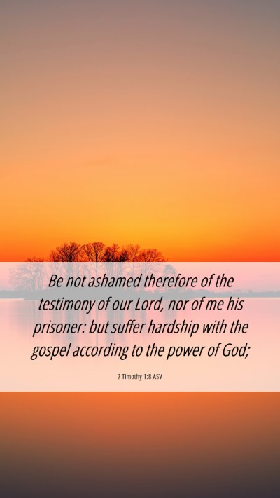 Picture 06 - 2 Timothy 1:8 ASV Mobile Phone Wallpaper - Be not ashamed therefore of the testimony of our - Mobile Bible Verse Wallpaper
