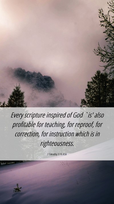 Picture 06 - 2 Timothy 3:16 ASV Mobile Phone Wallpaper - Every scripture inspired of God `is' also - Mobile Bible Verse Wallpaper