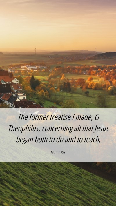 Picture 06 - Acts 1:1 ASV Mobile Phone Wallpaper - The former treatise I made, O Theophilus, - Mobile Bible Verse Wallpaper