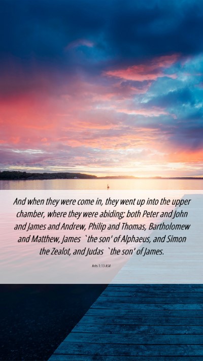 Picture 06 - Acts 1:13 ASV Mobile Phone Wallpaper - And when they were come in, they went up into the - Mobile Bible Verse Wallpaper