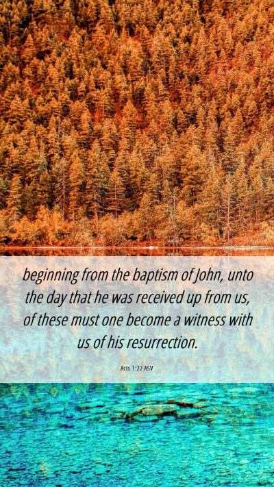 Picture 06 - Acts 1:22 ASV Mobile Phone Wallpaper - beginning from the baptism of John, unto the day - Mobile Bible Verse Wallpaper
