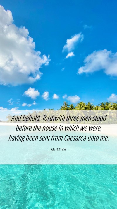 Picture 06 - Acts 11:11 ASV Mobile Phone Wallpaper - And behold, forthwith three men stood before the - Mobile Bible Verse Wallpaper