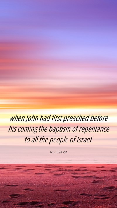 Picture 06 - Acts 13:24 ASV Mobile Phone Wallpaper - when John had first preached before his coming - Mobile Bible Verse Wallpaper