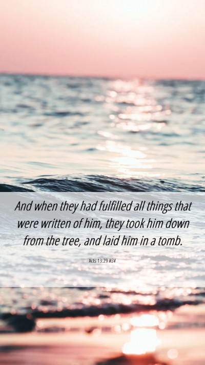Picture 06 - Acts 13:29 ASV Mobile Phone Wallpaper - And when they had fulfilled all things that were - Mobile Bible Verse Wallpaper