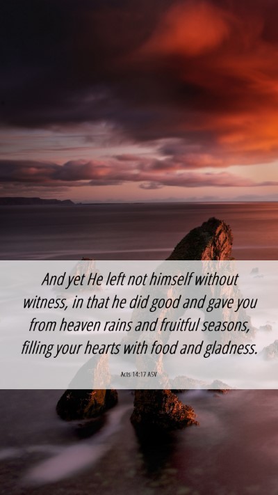 Picture 06 - Acts 14:17 ASV Mobile Phone Wallpaper - And yet He left not himself without witness, in - Mobile Bible Verse Wallpaper