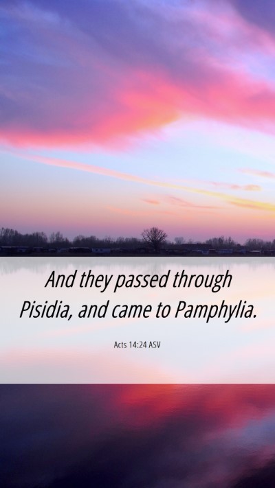 Picture 06 - Acts 14:24 ASV Mobile Phone Wallpaper - And they passed through Pisidia, and came to - Mobile Bible Verse Wallpaper