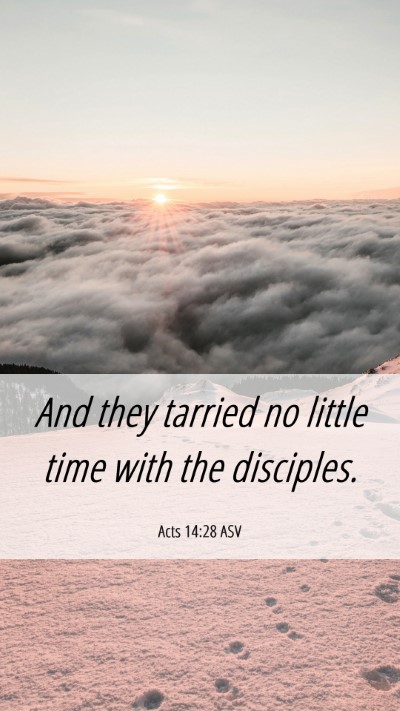 Picture 06 - Acts 14:28 ASV Mobile Phone Wallpaper - And they tarried no little time with the - Mobile Bible Verse Wallpaper