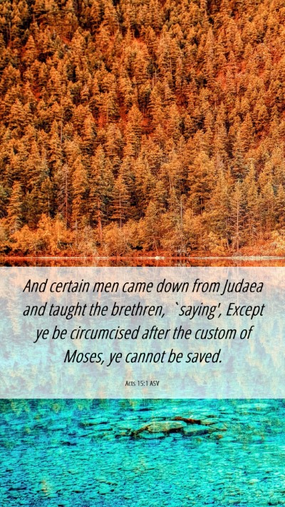 Picture 06 - Acts 15:1 ASV Mobile Phone Wallpaper - And certain men came down from Judaea and taught - Mobile Bible Verse Wallpaper