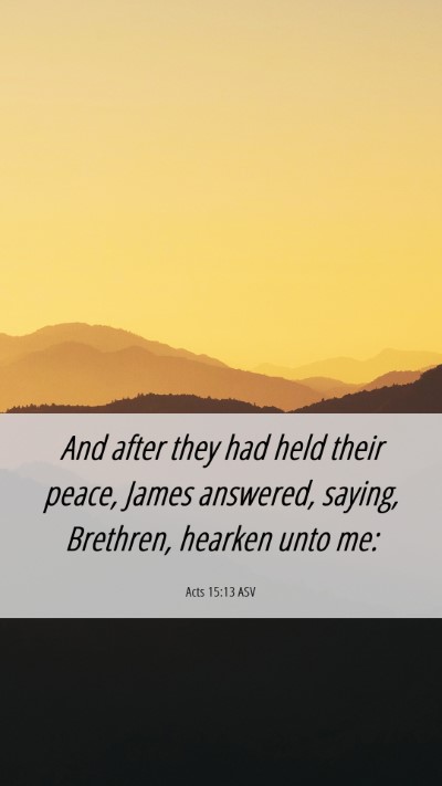 Picture 06 - Acts 15:13 ASV Mobile Phone Wallpaper - And after they had held their peace, James - Mobile Bible Verse Wallpaper