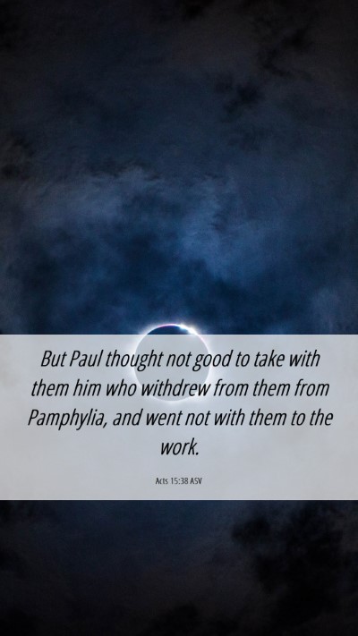 Picture 06 - Acts 15:38 ASV Mobile Phone Wallpaper - But Paul thought not good to take with them him - Mobile Bible Verse Wallpaper