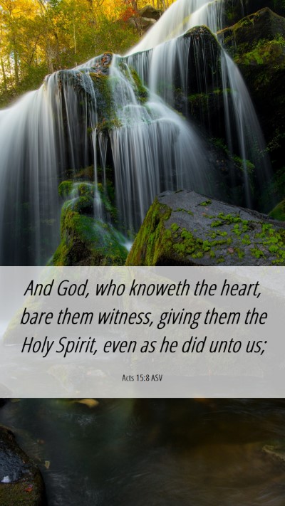 Picture 06 - Acts 15:8 ASV Mobile Phone Wallpaper - And God, who knoweth the heart, bare them - Mobile Bible Verse Wallpaper