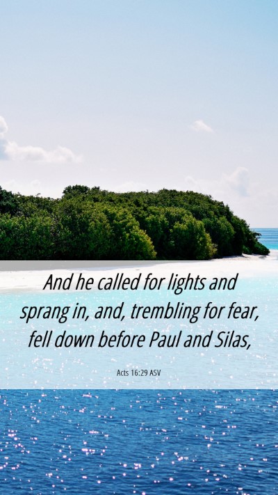 Picture 06 - Acts 16:29 ASV Mobile Phone Wallpaper - And he called for lights and sprang in, and, - Mobile Bible Verse Wallpaper