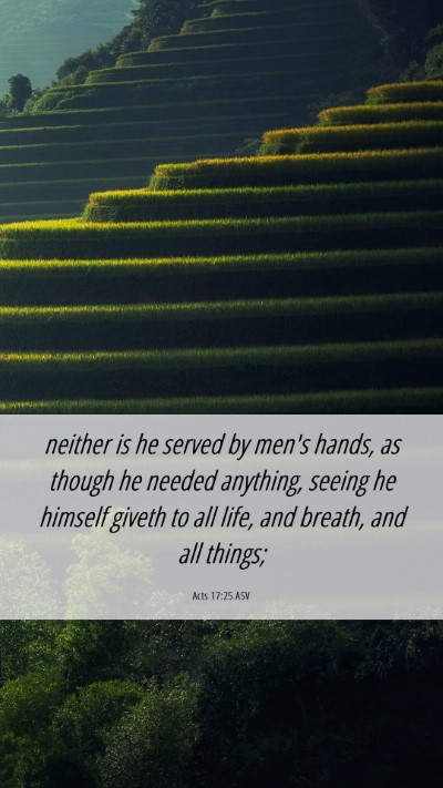 Picture 06 - Acts 17:25 ASV Mobile Phone Wallpaper - neither is he served by men's hands, as though he - Mobile Bible Verse Wallpaper