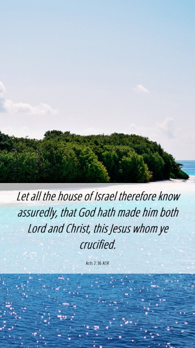 Picture 06 - Acts 2:36 ASV Mobile Phone Wallpaper - Let all the house of Israel therefore know - Mobile Bible Verse Wallpaper
