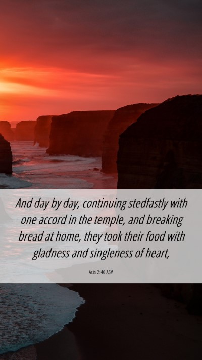 Picture 06 - Acts 2:46 ASV Mobile Phone Wallpaper - And day by day, continuing stedfastly with one - Mobile Bible Verse Wallpaper