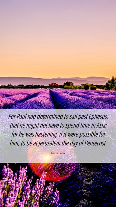 Picture 06 - Acts 20:16 ASV Mobile Phone Wallpaper - For Paul had determined to sail past Ephesus, - Mobile Bible Verse Wallpaper