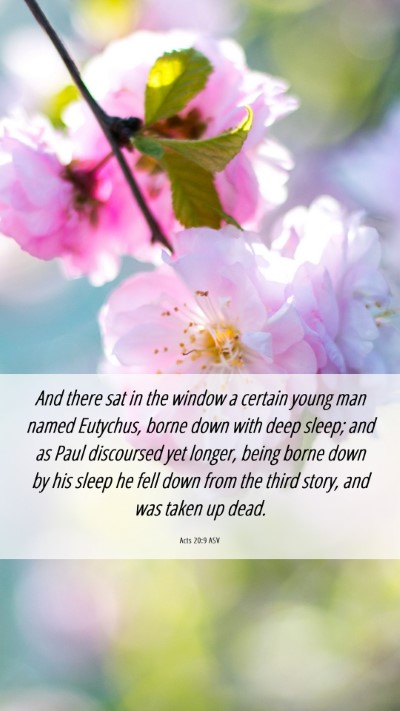 Picture 06 - Acts 20:9 ASV Mobile Phone Wallpaper - And there sat in the window a certain young man - Mobile Bible Verse Wallpaper