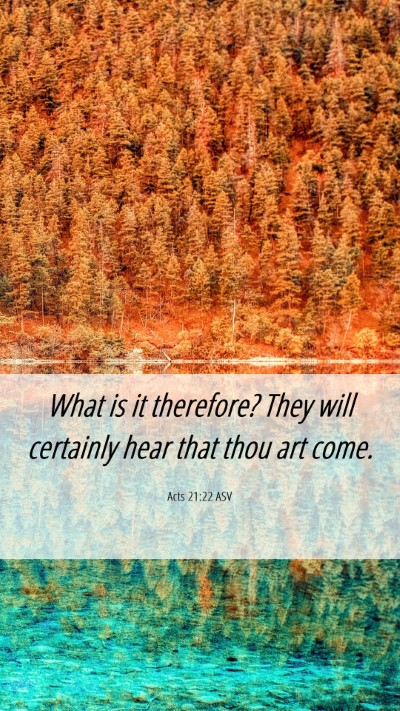 Picture 06 - Acts 21:22 ASV Mobile Phone Wallpaper - What is it therefore? They will certainly hear - Mobile Bible Verse Wallpaper