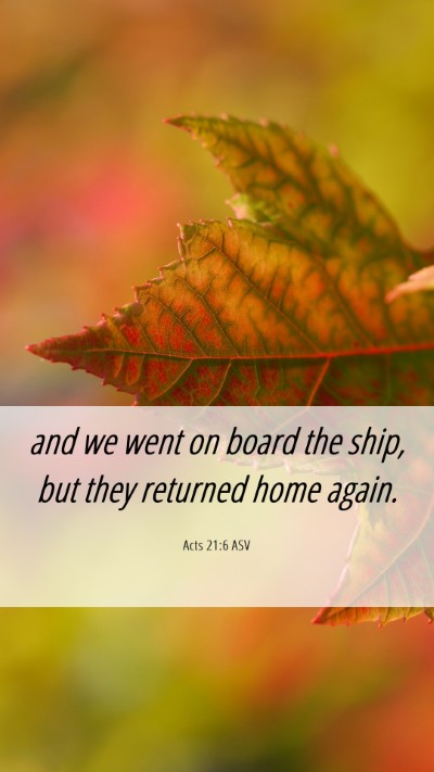 Picture 06 - Acts 21:6 ASV Mobile Phone Wallpaper - and we went on board the ship, but they returned - Mobile Bible Verse Wallpaper