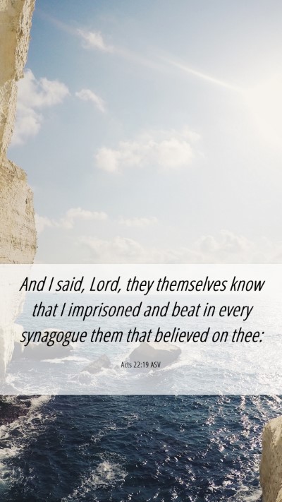 Picture 06 - Acts 22:19 ASV Mobile Phone Wallpaper - And I said, Lord, they themselves know that I - Mobile Bible Verse Wallpaper