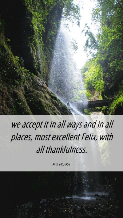 Picture 06 - Acts 24:3 ASV Mobile Phone Wallpaper - we accept it in all ways and in all places, most - Mobile Bible Verse Wallpaper
