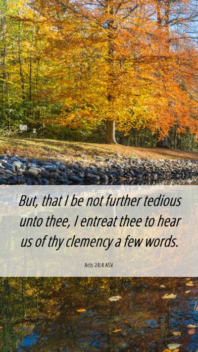 Picture 06 - Acts 24:4 ASV Mobile Phone Wallpaper - But, that I be not further tedious unto thee, I - Mobile Bible Verse Wallpaper