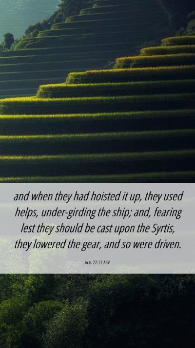 Picture 06 - Acts 27:17 ASV Mobile Phone Wallpaper - and when they had hoisted it up, they used helps, - Mobile Bible Verse Wallpaper