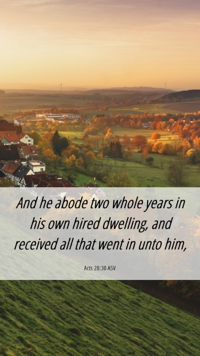 Picture 06 - Acts 28:30 ASV Mobile Phone Wallpaper - And he abode two whole years in his own hired - Mobile Bible Verse Wallpaper