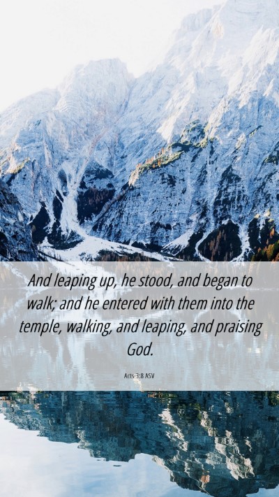 Picture 06 - Acts 3:8 ASV Mobile Phone Wallpaper - And leaping up, he stood, and began to walk; and - Mobile Bible Verse Wallpaper