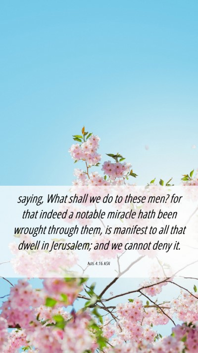 Picture 06 - Acts 4:16 ASV Mobile Phone Wallpaper - saying, What shall we do to these men? for that - Mobile Bible Verse Wallpaper