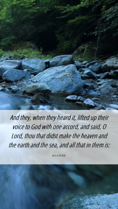 Picture 06 - Acts 4:24 ASV Mobile Phone Wallpaper - And they, when they heard it, lifted up their - Mobile Bible Verse Wallpaper
