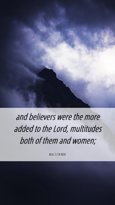 Picture 06 - Acts 5:14 ASV Mobile Phone Wallpaper - and believers were the more added to the Lord, - Mobile Bible Verse Wallpaper