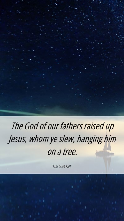 Picture 06 - Acts 5:30 ASV Mobile Phone Wallpaper - The God of our fathers raised up Jesus, whom ye - Mobile Bible Verse Wallpaper