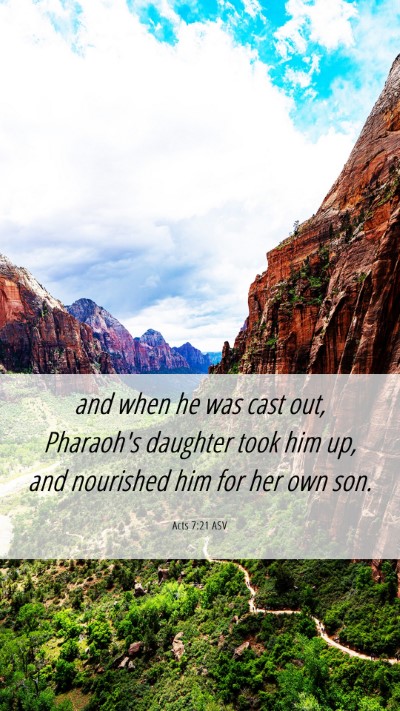 Picture 06 - Acts 7:21 ASV Mobile Phone Wallpaper - and when he was cast out, Pharaoh's daughter took - Mobile Bible Verse Wallpaper